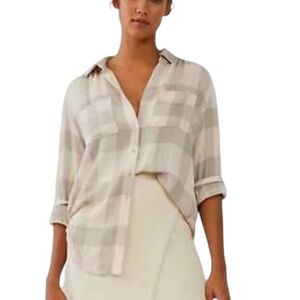 Pilcro Anthropologie soft plaid button down blouse size XS excellent condition